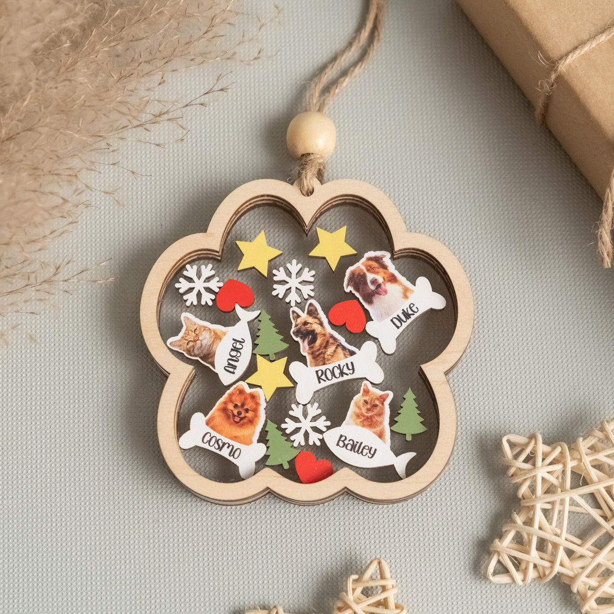 Custom Your Pet's Photo - Personalized 4D Shaker Ornament - Christmas Gift For Pet Lovers