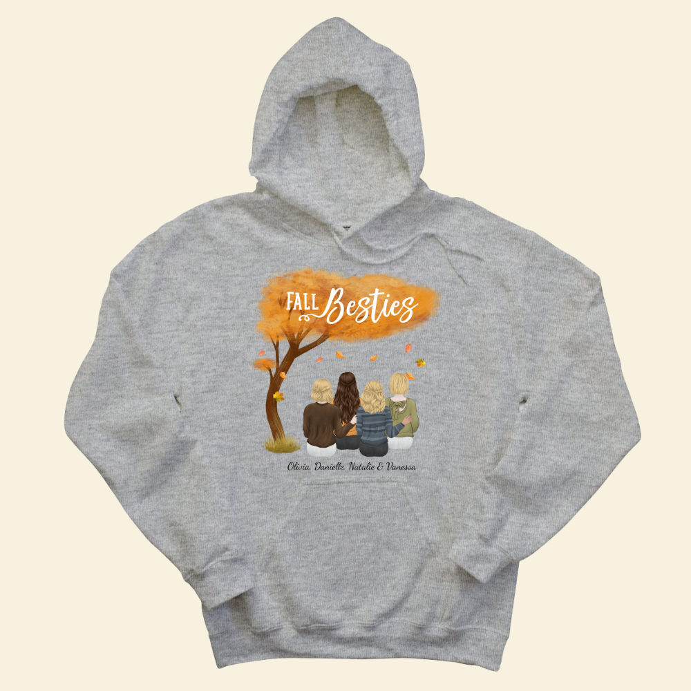 Fall Bestie - Personalized Hoodie - Gift For Bestie, Friends, Fall Season, Autumn Gift