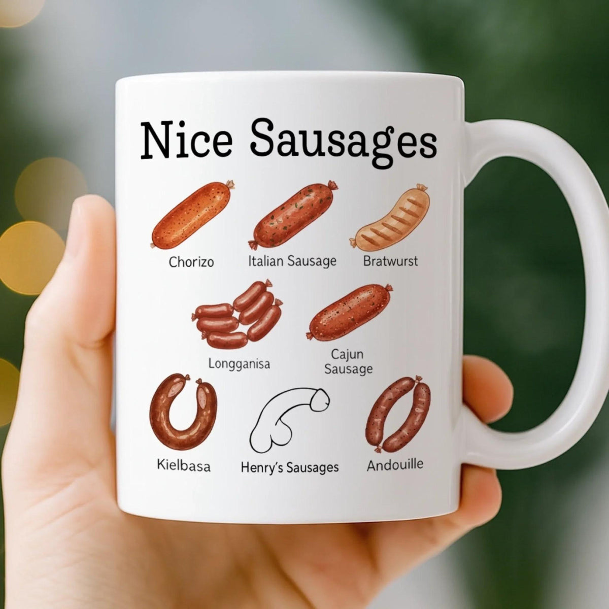 The Anatomy Of Greatness, Nice Sausages, Personalized Mug, Funny Christmas Birthday Gifts For Husband, Coworkers, Friends