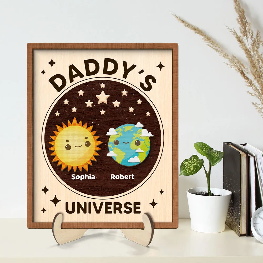 Daddy's Universe - Personalized Picture Frame - Father's Day Gift for Dad Papa