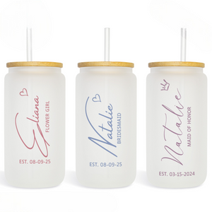 Bride Frosted Glass Tumbler Bride to Be, Personalized Mrs Can Glass, Gift For Bride, Iced Coffee Cup, Future Mrs Custom Cup