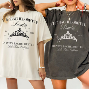 Princess Bachelorette Diaries Shirts, Custom Bach Party tee, Bride to Be Gift, Bridesmaids Gifts, Personalized Bridal Party