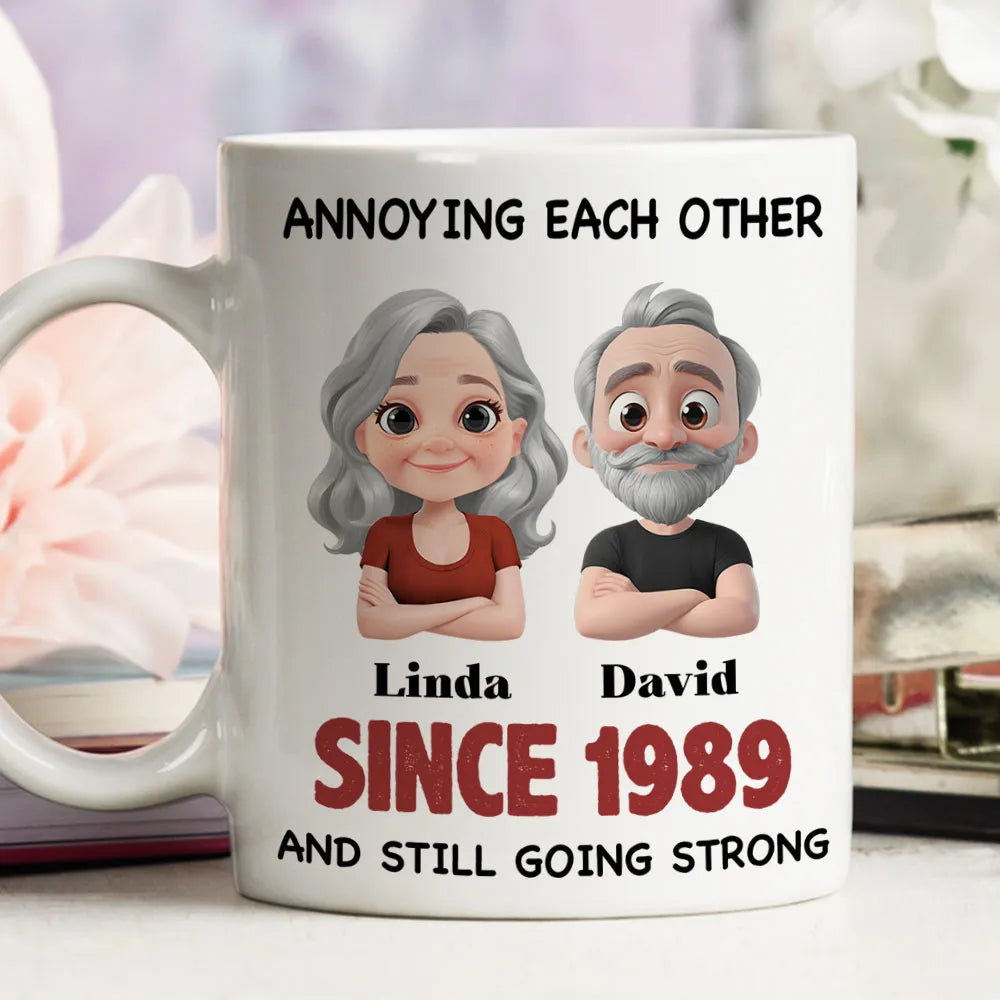 Annoying Each Other & Still Going Strong Doll Couple - Personalized Mug - Gift For Couple, Anniversary Gift