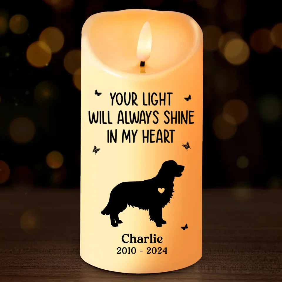 Forever Loved, Always In Our Hearts - Custom LED Flameless Candle - Sympathy Gift, Christmas Gift For Pet Owners, Pet Lovers