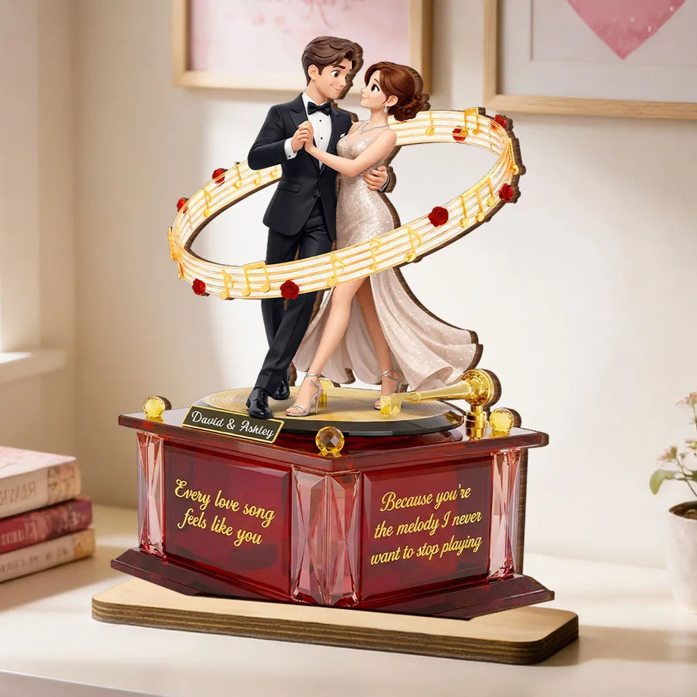 You're The Melody I Never Want To Stop Playing - Personalized Wooden Plaque - Valentine's Gift For Him, For Her, For Couple