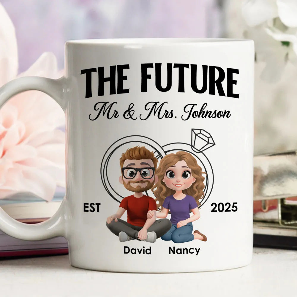 The Future Mr & Mrs - Personalized Mug - Anniversary Gift For Couple, Valentine's Day Gift