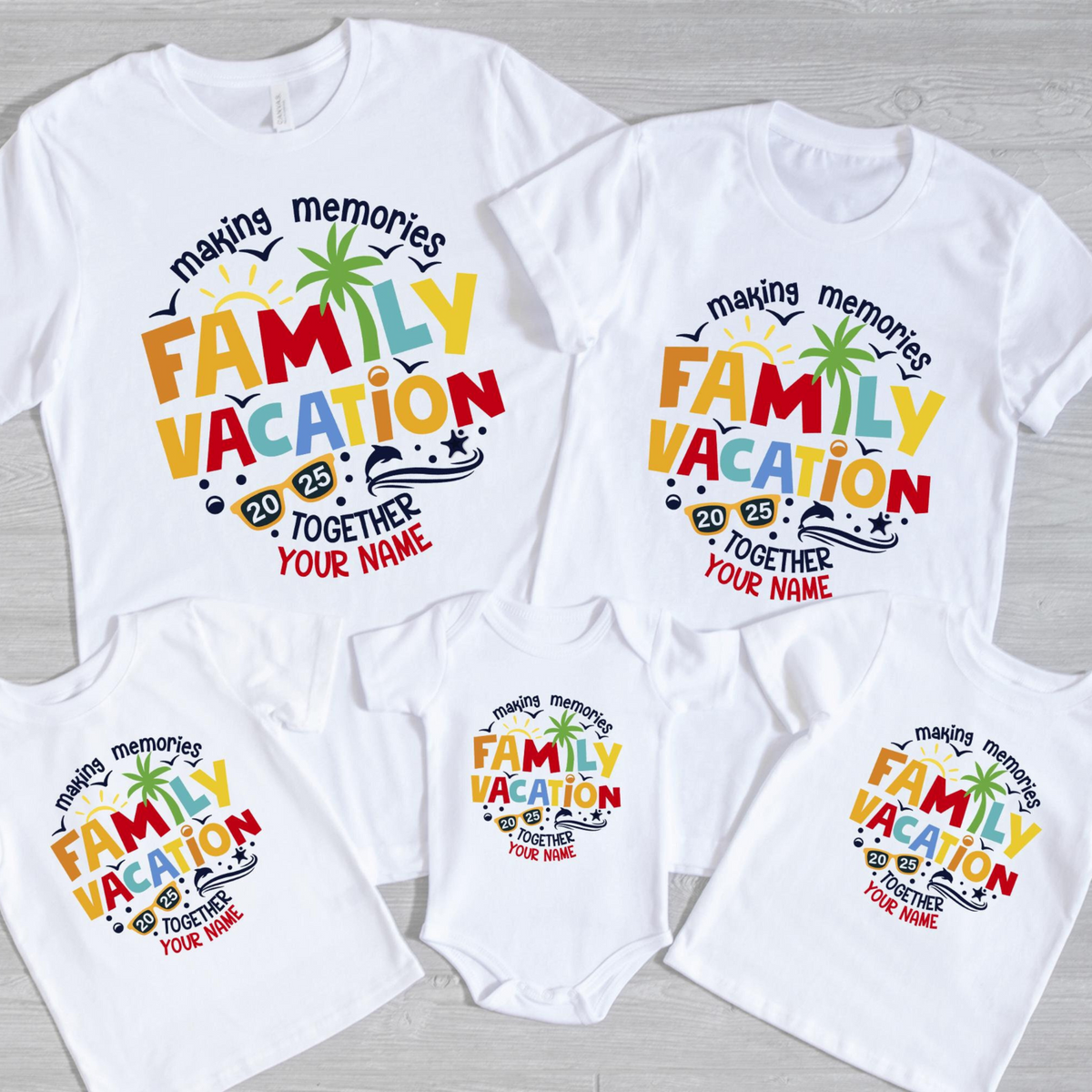 Family Vacation 2025 Making Memories Together Shirt, Custom Family Shirt, Family Matching Tees, Summer Vacation T-shirts, Family Vacation Shirts