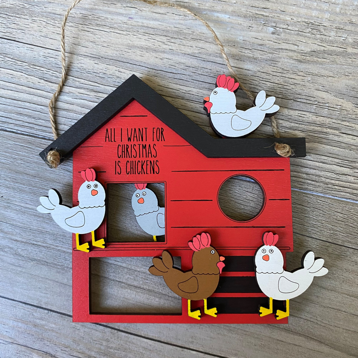 Chicken Coop Crazy Chicken Lady - Personalized Shaped Ornament - Christmas Farmhouse Gift