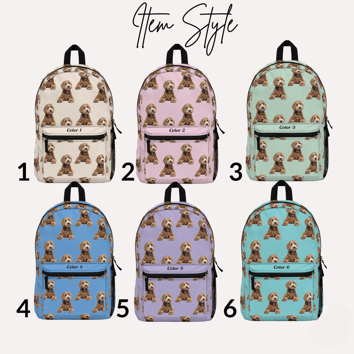 Custom Photo Dog Backpack Personalized Pet Photo Gift Dog Lover Bag Custom Dog Name Portrait Daypack Unique Dog Gift Idea Dog Owner Surprise