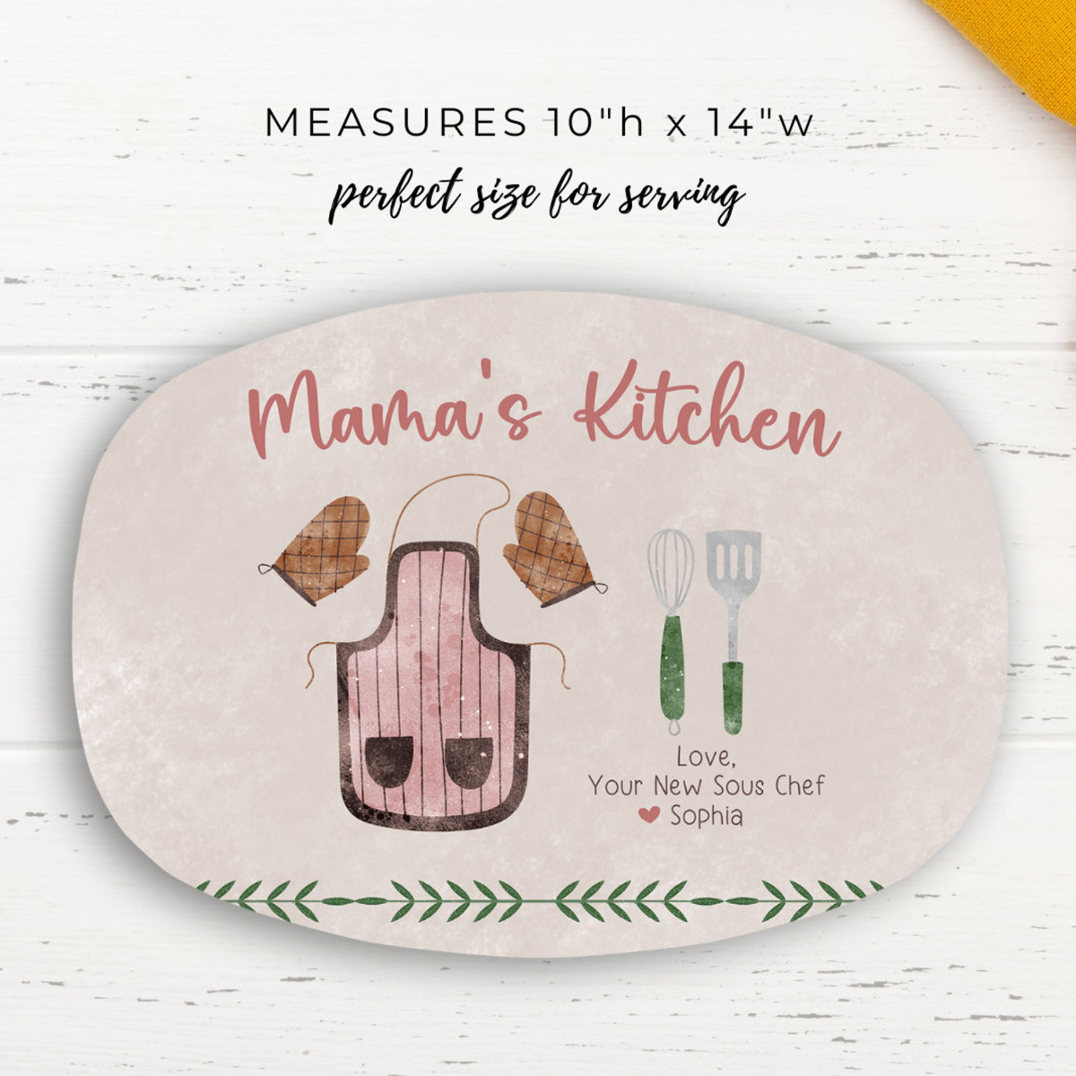 Love From Your New Sous Chef - Personalized Platter - Our First Mother's Day, First Time Mom, Mommy Gift from Baby, Cooking Gifts