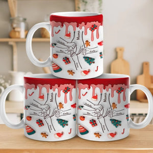 Mom Holds Kids Hands - Personalized 3D Inflated Effect Printed Mug - Christmas Gift For Mother