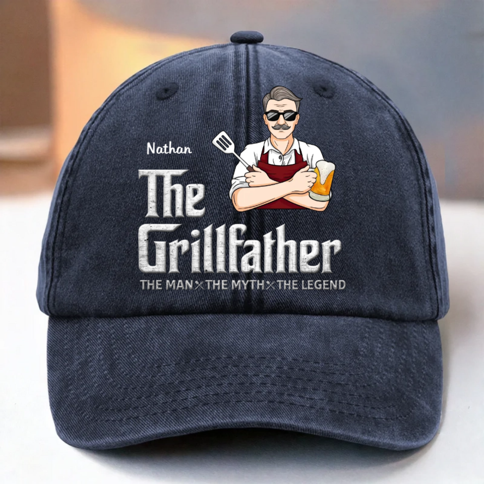 The Man, The Myth, The Grillfather - Personalized Classic Cap - Gift For Dad, Father's Day, Birthday Gift