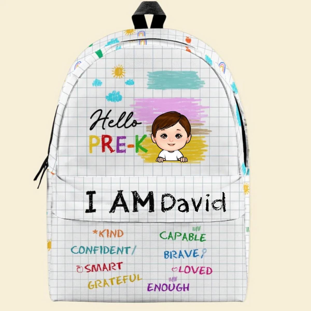 Hello School I Am Brave & Kind - Personalized Backpack - Gift For Kid, Back To School Gift