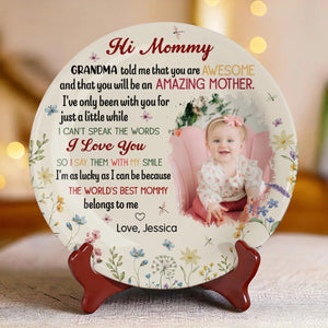 Our First Miracle, Our Forever Love Custom Baby's Photo - Personalized Ceramic Plate - Mother's Day, Baby Shower Gift, Gift For First Mom