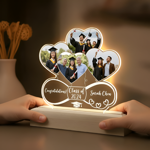 Custom Graduation Photo Night Light Personalized 3D LED Light Meaningful Grad Gift for Her/Him
