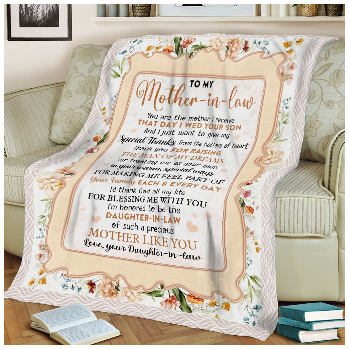 To My Mother-in-law You Are The Mother I Receive - Personalized Blanket - Gift For Mom, Mother's Day, Birthday Gift