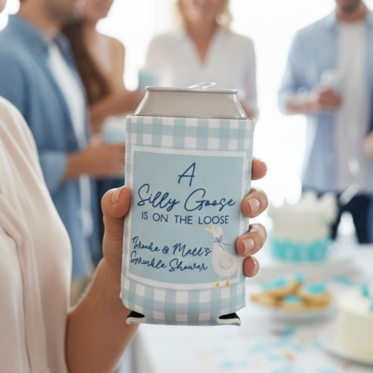 A Silly Little Goose Is On the Way Baby Shower Can Coolers, Personalized Can Sleeves, Custom Baby Shower Party Favors, Baby Shower Gift