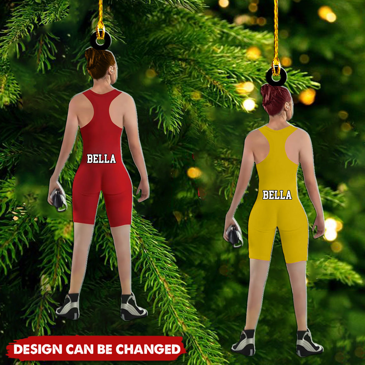 Custom Wrestling Player Ornament, Female Wrestler Ornament, Christmas Gift For Sport Lovers