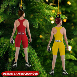 Custom Wrestling Player Ornament, Female Wrestler Ornament, Christmas Gift For Sport Lovers
