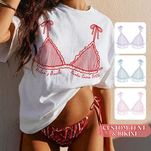 Personalized Bikini Bachelorette Shirt, Custom Beach Bach Party Shirt, Coastal Bachelorette Shirt, Bridal Party Shower Gift, Bachelor Shirt