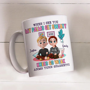 When I See You My Palms Get Sweaty - Personalized Mug - Anniversary Gift, Valentine's Day Gift For Couple