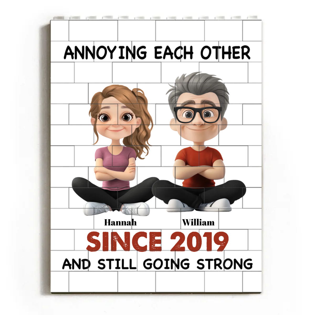 Annoying Each Other And Still Going Strong - Personalized Building Block Puzzle - Gift For Couple