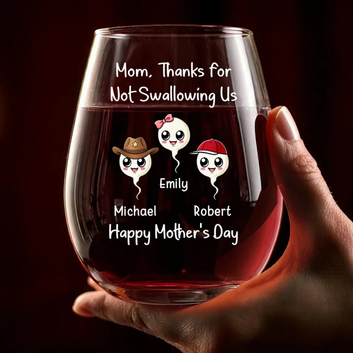 Mom I Love You Everyday - Personalized Wine Glass - Gift For Mom, Mother's Day, Birthday Gift