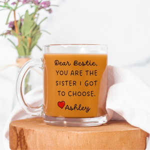 Soul Sister Best Friend Gift, Custom Bestie Glass Mug, Personalized Best Friend Gift, Friendship Glass Mug, Friend Birthday, Long Distance