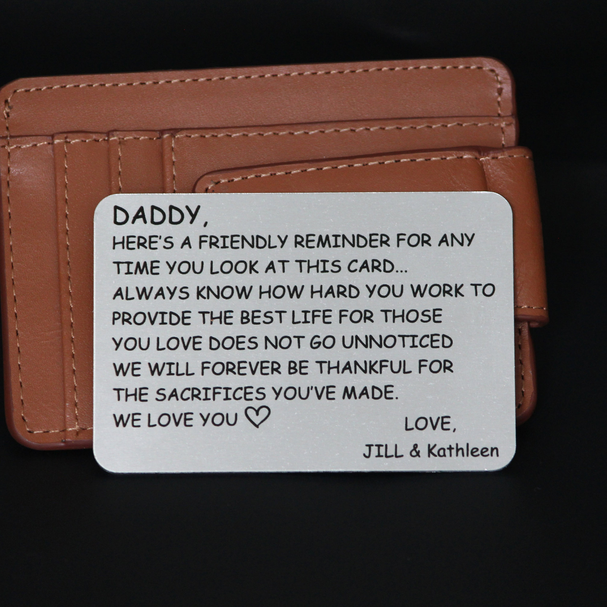 Personalized Handwritten Wallet Card, Deployment Gift, Card for Dad from Son or Daughter - Remind Dad How Much He Means to You