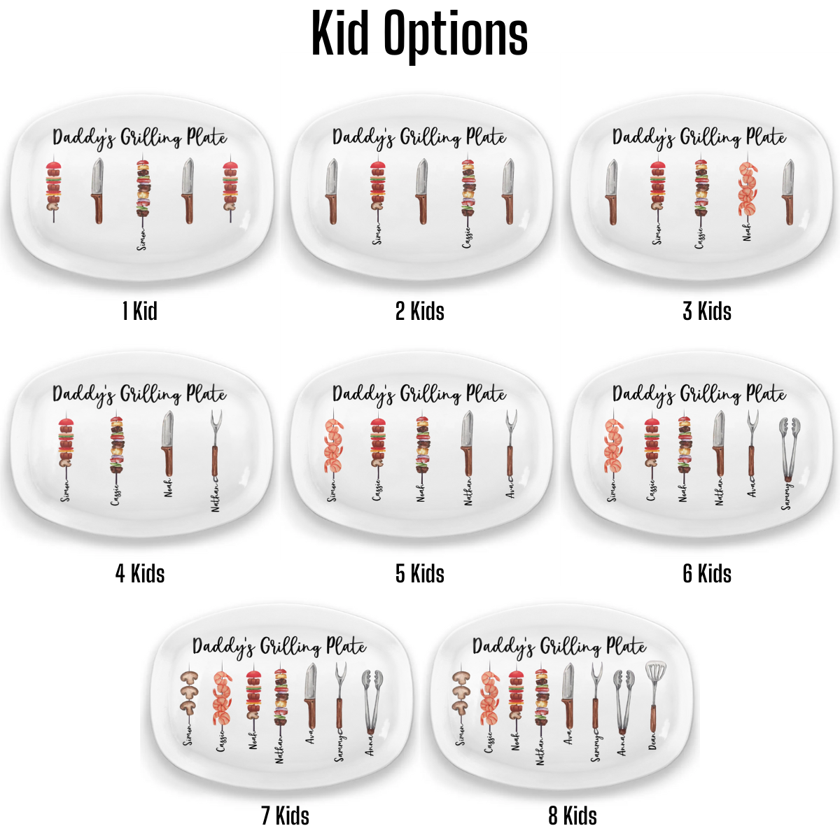 Daddy's Grilling Stuffs - Personalized Platter - Gift For Dad, Grandpa, Father's Day