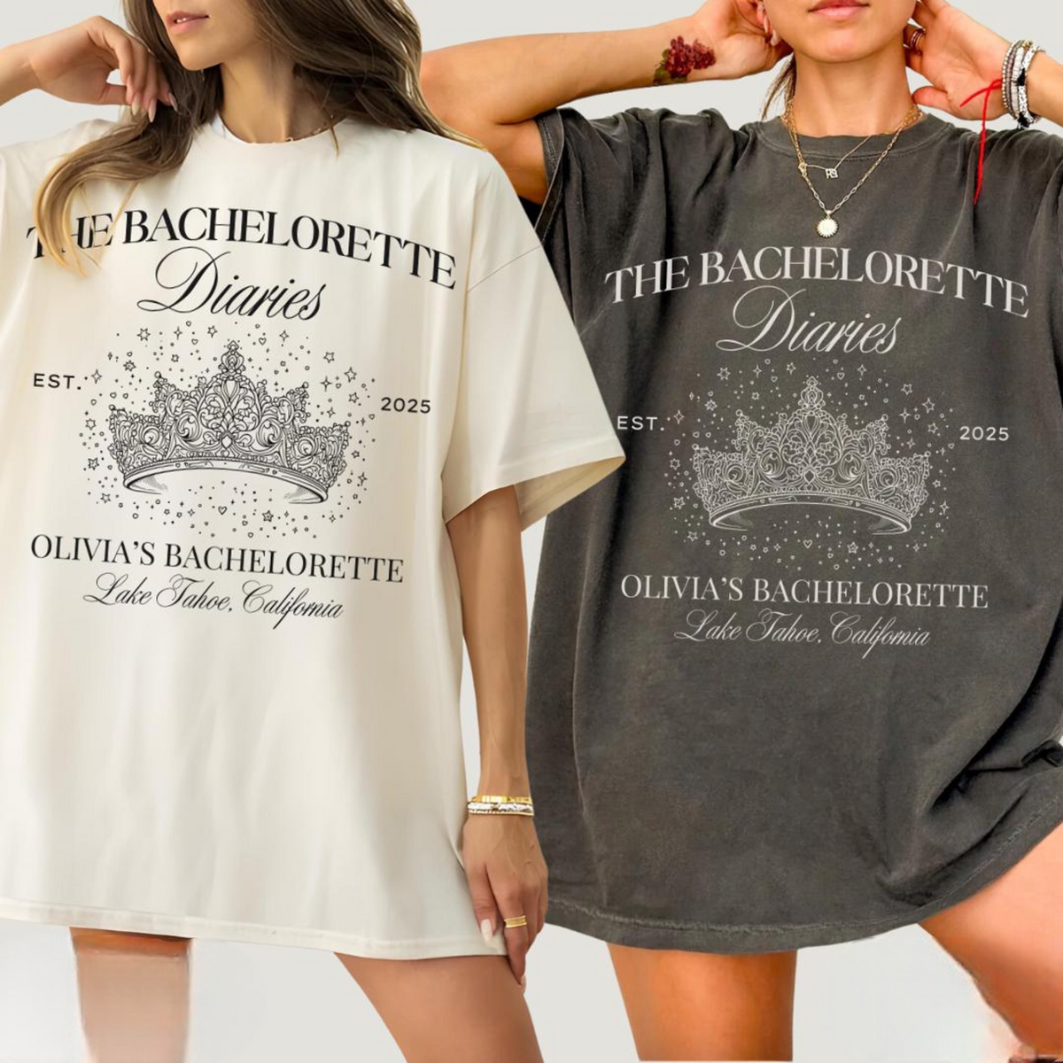 Princess Bachelorette Diaries Shirts, Custom Bach Party tee, Bride to Be Gift, Bridesmaids Gifts, Personalized Bridal Party, Slumber Party