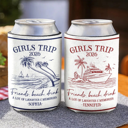 Girls Trip A Lot Of Laughter & Memories - Personalized UV Printed Cup Cover - Summer Gift For Besties