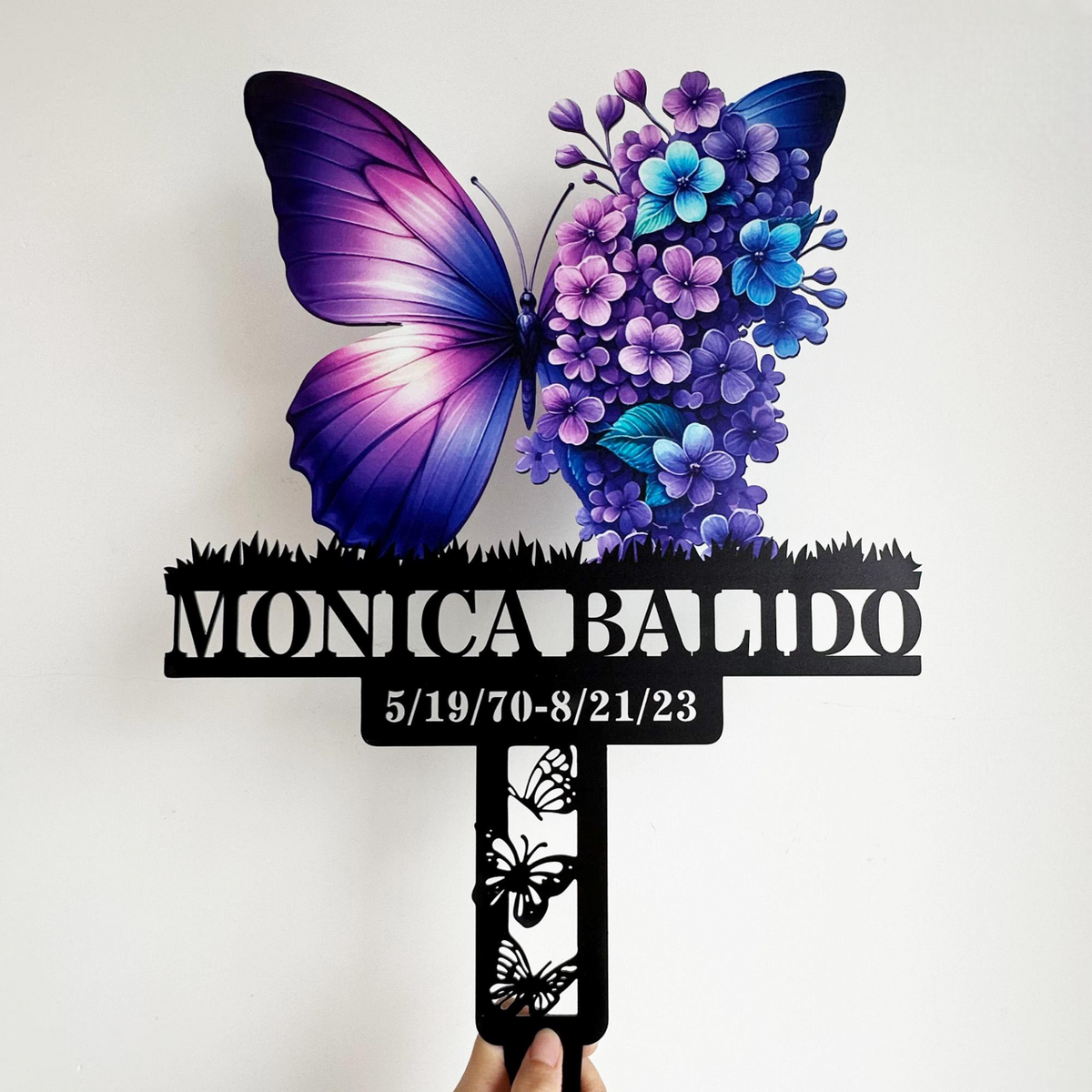 Custom Butterfly Memorial Stake,Personalized Memorial Metal Stake,Remembrance Stake,Sympathy Gift,Outdoor Grave Marker, In Loving Memorial