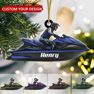 Jet Ski Personalized Christmas Acrylic Ornament, Christmas Gift For Jet Ski Lovers