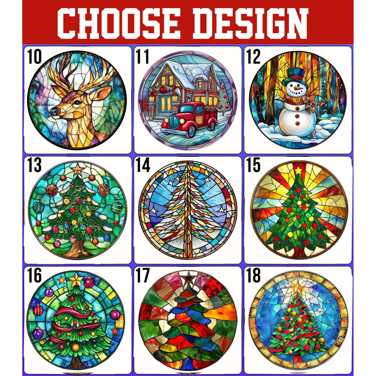 Personalized Stained Glass Christmas Ornament 2026 – Custom Name Holiday Tree Decoration – Santa, Snowman, Christmas Tree Decoration Gift
