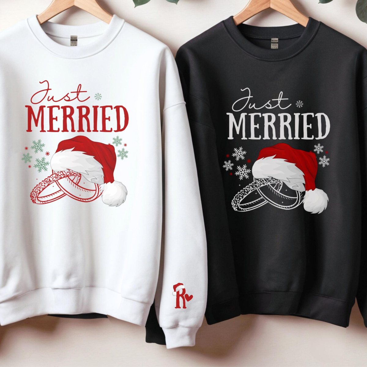 Personalized Married Couple Matching Christmas Sweatshirt, Newly Married Couple Christmas Matching Set