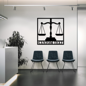 Scales of Justice Metal Sign, Personalized Lawyer Office Decor, Gift For Lawyer