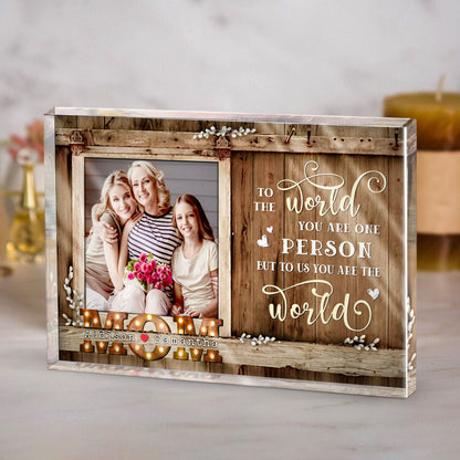 A Mother's Love Is The Heart Of A Family - Personalized Acrylic Plaque - Gift For Mom, Mother's Day, Birthday Gift