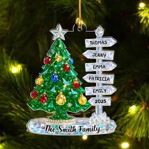 Family Wonder Glass Effect Christmas Tree - Personalized Acrylic Ornament - Christmas Gift For Family