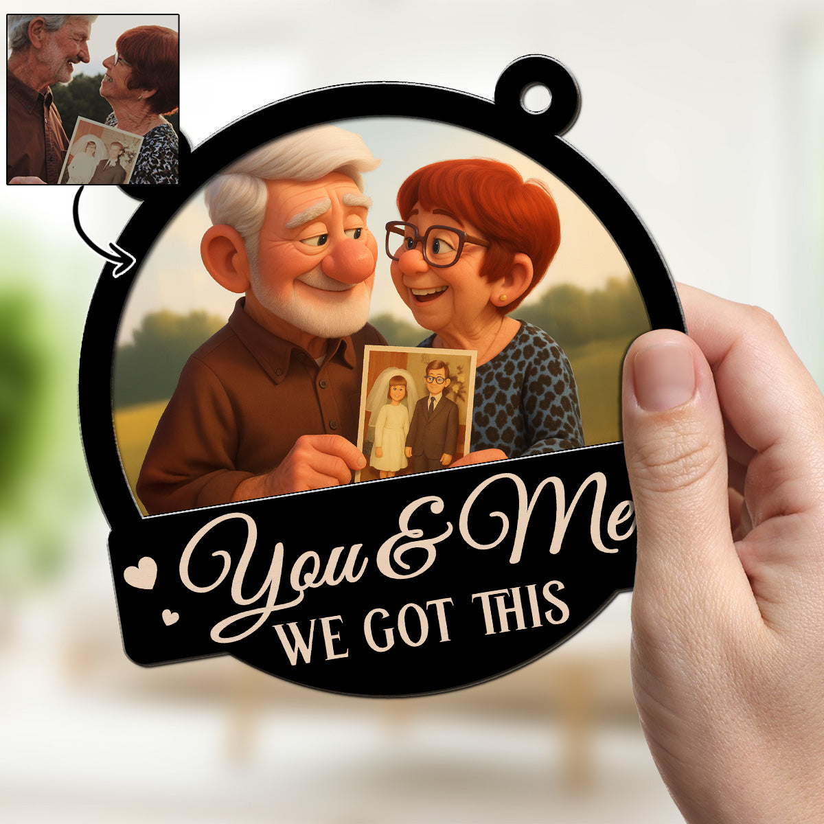 You & Me We Got This Cartoonized Your Photo - Personalized Suncatcher Ornament - Gift For Couple