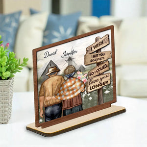 I Wish I Met You Sooner - Personalized Wooden Plaque - Anniversary Gift For Couple, Valentine's Day Gift