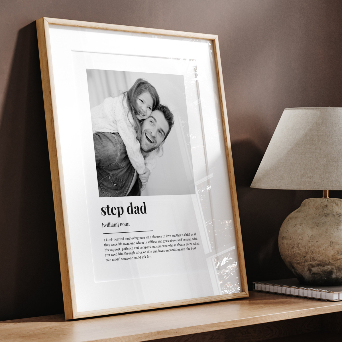 Step Dad Definition Print, Wall Art Print, Step Dad Gift, Step Dad Print, Photo Definition Print, Custom Gift With Photo
