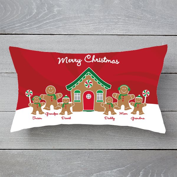 Merry Christmas Gingerbread Family - Personalized Pillow - Christmas Gift For Family
