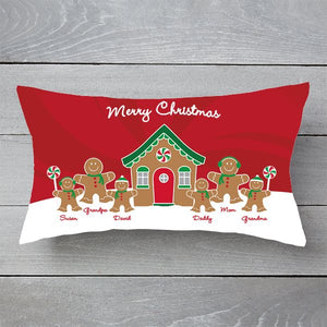 Merry Christmas Gingerbread Family - Personalized Pillow - Christmas Gift For Family