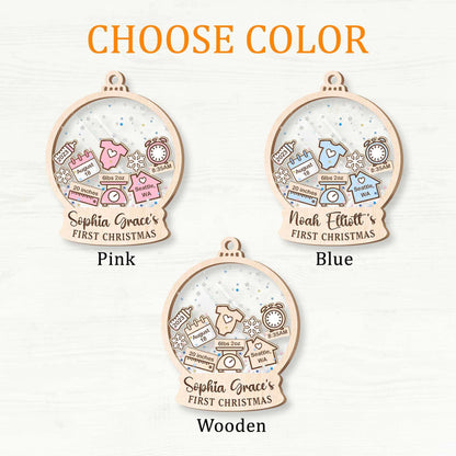 Baby's First Christmas - Personalized 4D Shaker Ornament - Christmas Gift For Family & Baby
