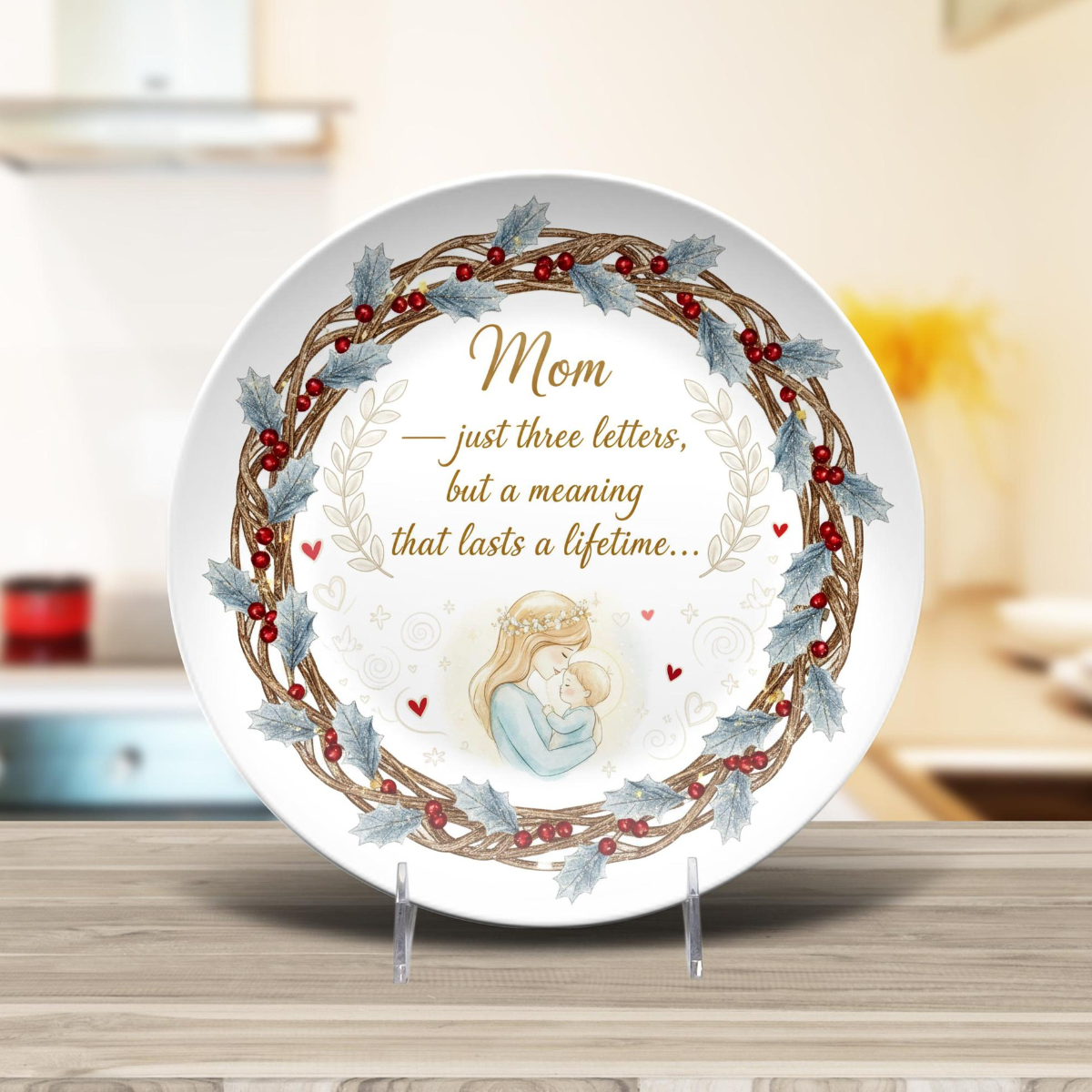 Mom, A Meaning That Lasts A Lifetime, Personalized Platter, Christmas Gift For Mom