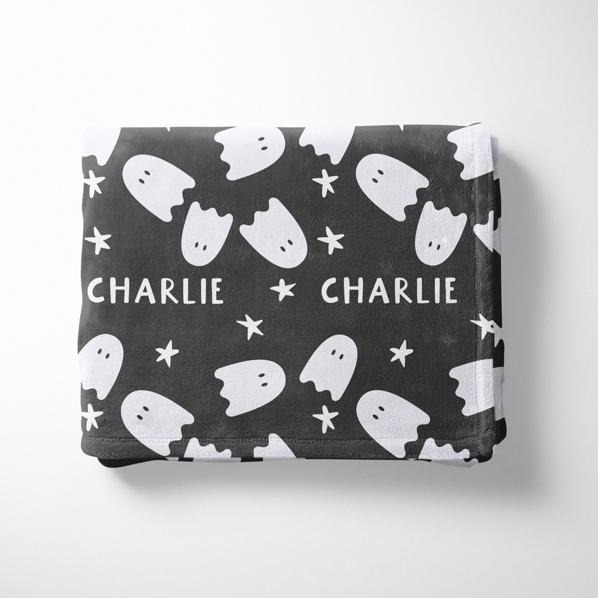 Ghost and Stars Halloween Name Blanket, Custom Name Blanket, Halloween Personalized Gift, Cute Halloween Gift, Halloween Blanket, Boy Girl