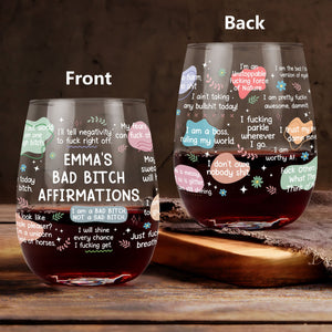 Daily Reminder - Personalized Wine Glass - Funny Gifts For Coworkers, Friends, Self Gift
