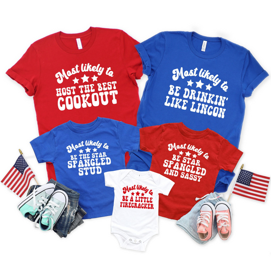 4th Of July Family Match Shirt Funny Patriotic Shirt Fourth Of July Shirt Most Likely To 4th July Friend Match Shirt Custom Fourth Of July