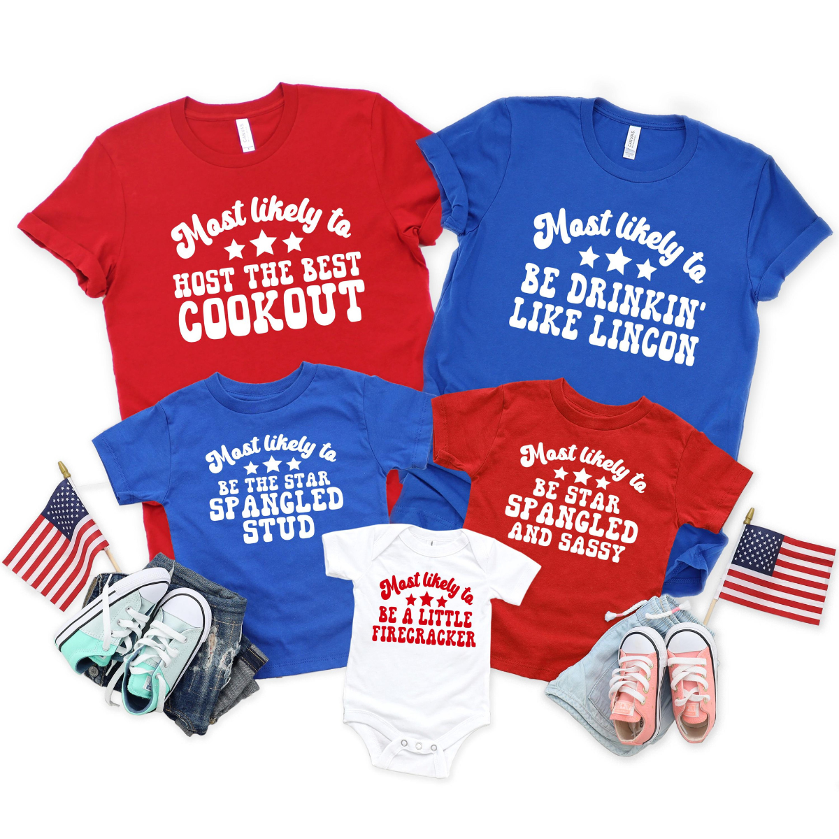 4th Of July Family Match Shirt Funny Patriotic Shirt Fourth Of July Shirt Most Likely To 4th July Friend Match Shirt Custom Fourth Of July